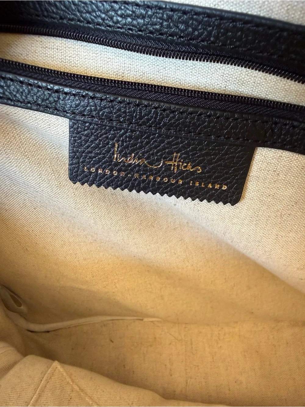 INDIA HICKS Black Leather Backpack Purse